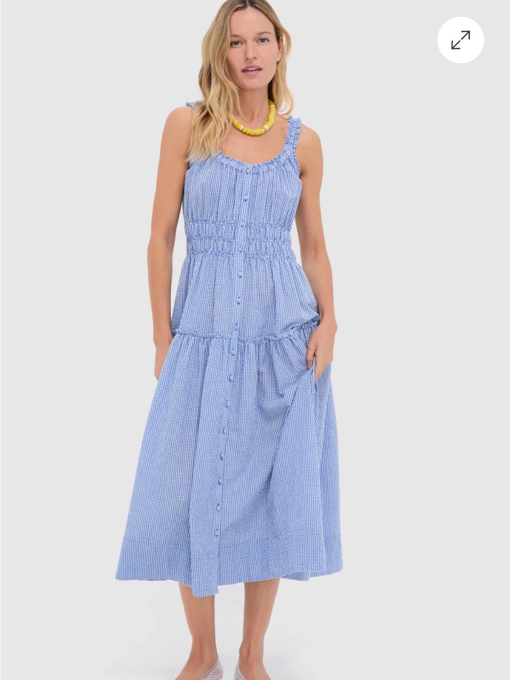 Tuckernuck Blue and White gingham seersucker midi dress!